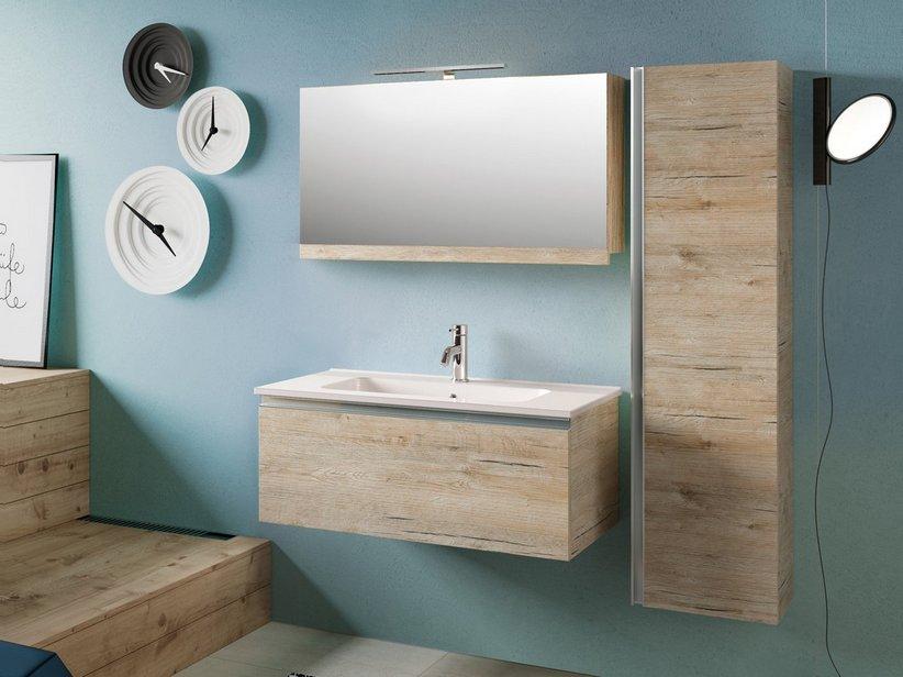 Armoire miroir de salle de bains Smart 89x17 h51 Natural Oak | IperCeramica