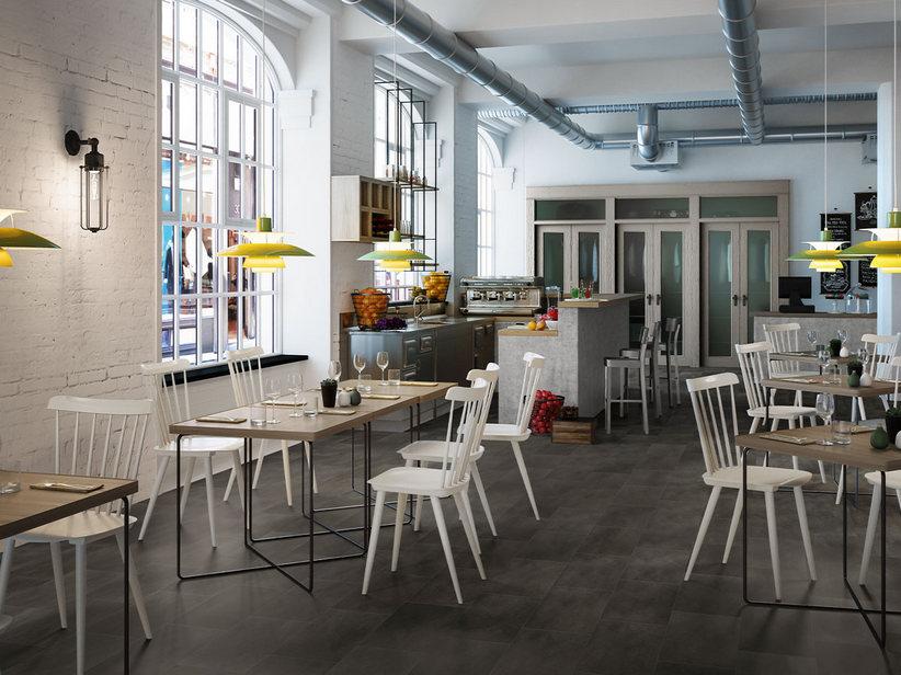 Dalle SPC Space Black effet béton noir | IperCeramica