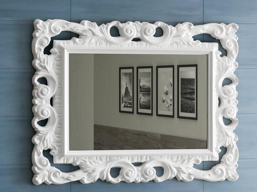Miroir de salle de bains Barocco 94x75 blanc mat | IperCeramica