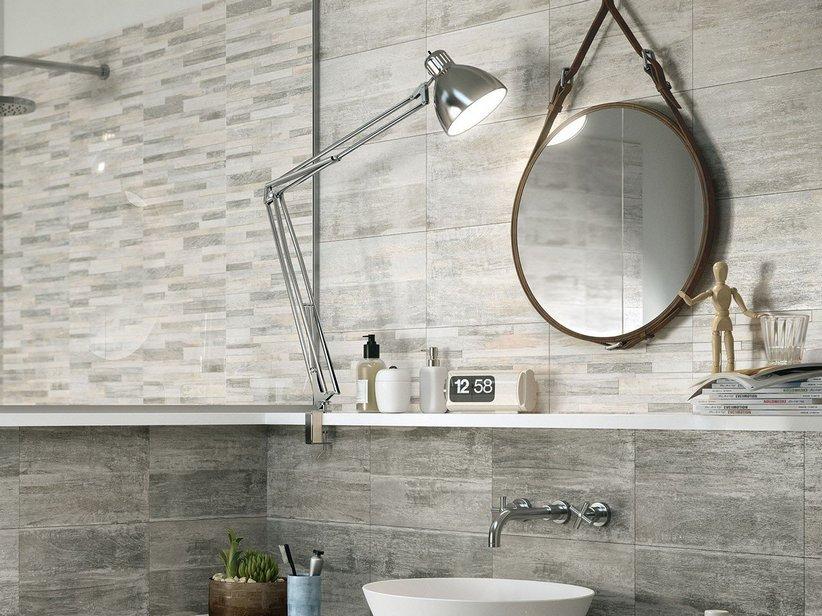 Carrelage mural Taiga Decoro Mix Grigio 25x40 effet parement gris | IperCeramica
