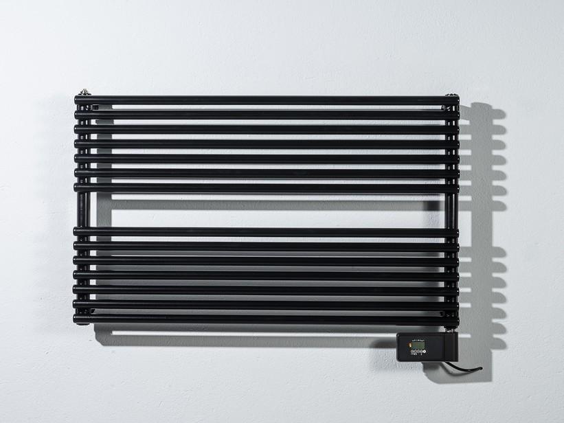 Radiateur sèche-serviette horizontal électrique Start Without L90xH61 noir brillant | IperCeramica