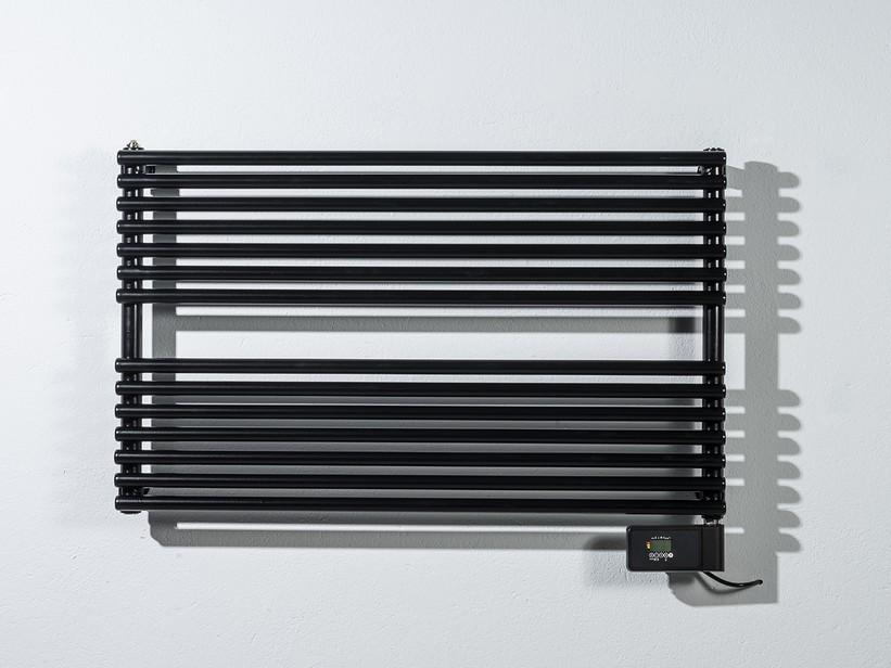 Radiateur sèche-serviette horizontal électrique Start Without L80xH61 noir mat | IperCeramica