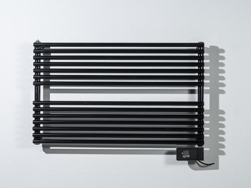 Radiateur sèche-serviette horizontal électrique Start Without L90xH61 noir mat | IperCeramica