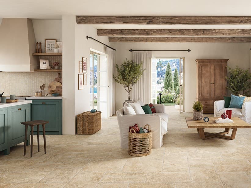 Carrelage Tibur Avorio 40x40 grès cérame rectifié effet marbre ivoire | IperCeramica