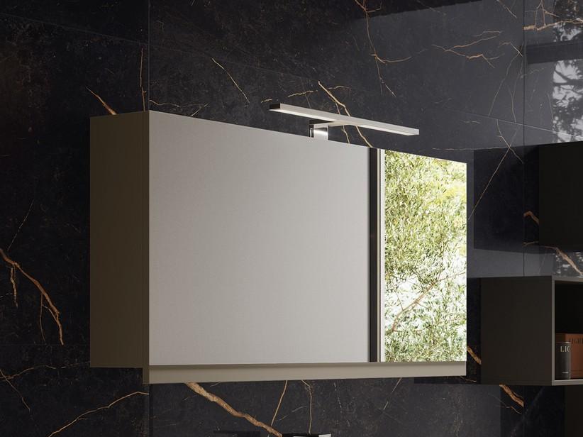 Armoire miroir de salle de bains TOUCH 90x17xH51 taupe mat | IperCeramica