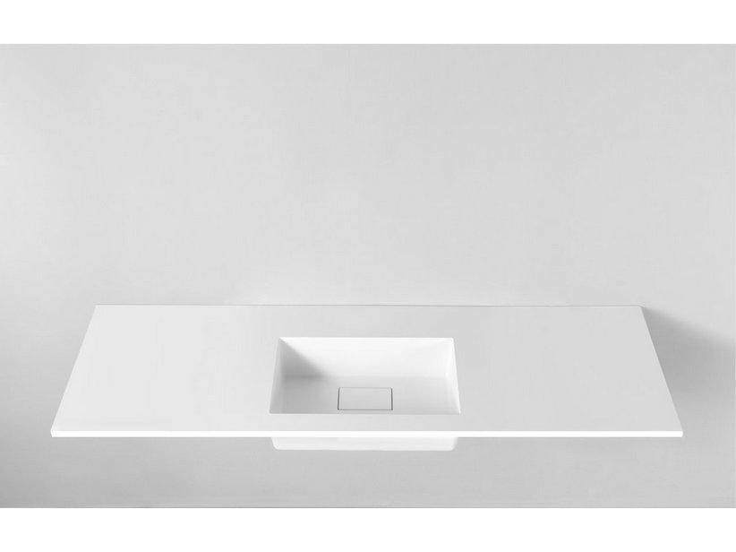 Plan vasque à encastrer Unitop Hide 190,5x51,5 en résine blanche brillante | IperCeramica