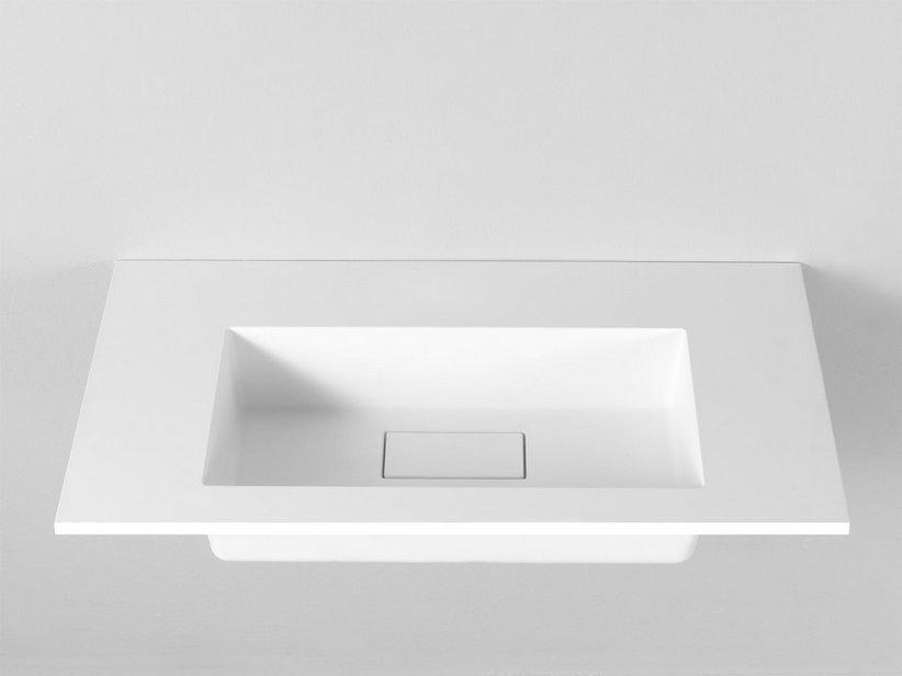 Plan vasque à encastrer Unitop Hide 90,5x51,5 en résine mate blanche | IperCeramica