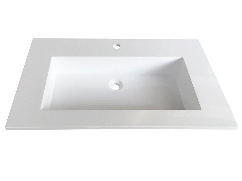 Plan vasque à encastrer Unitop Trendy 90,5x51,5 en résine blanche brillante | IperCeramica