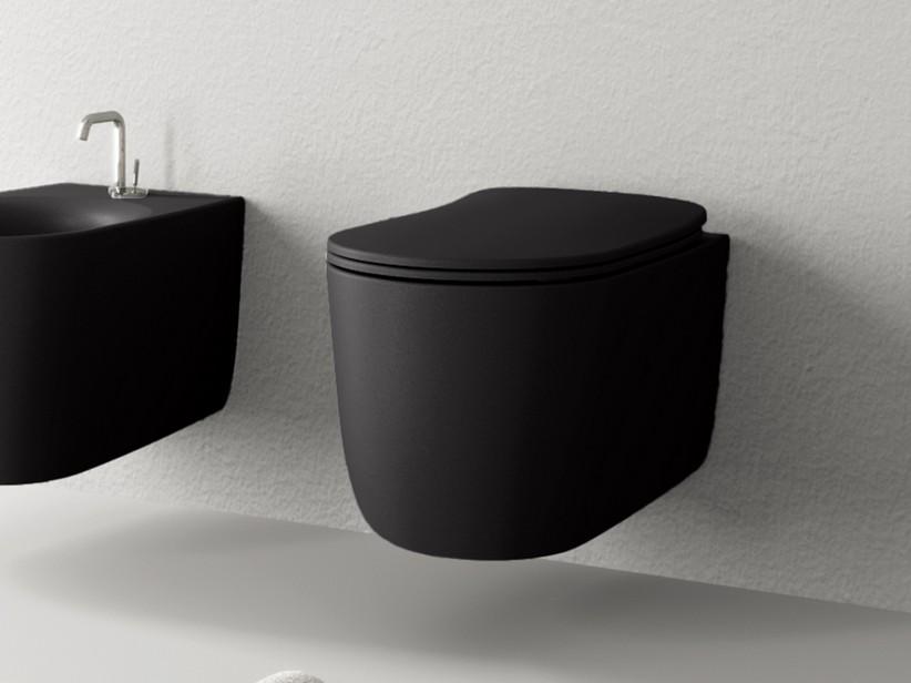 WC suspendu Nolita rimless noir mat | IperCeramica