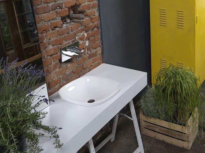 Vasque semi-encastrée Wild 45 en céramique blanc brillant | IperCeramica