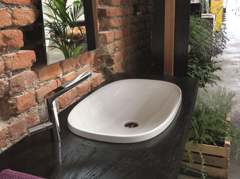 Vasque semi-encastrée Wild 60 en céramique blanc brillant | IperCeramica