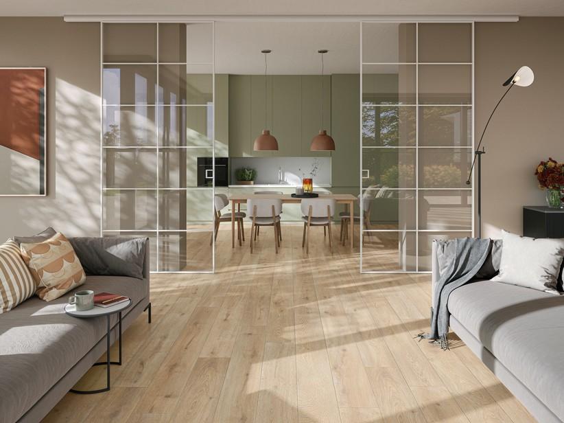 Carrelage Wimbledon Sand 2ème choix 22,5x180 grès cérame effet chêne crème | IperCeramica