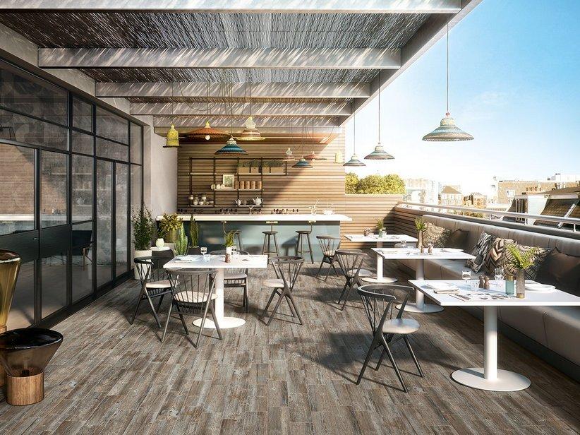 Carrelage extérieur Yukon Cenere 15,2x60,5 grès cérame effet bois gris | IperCeramica