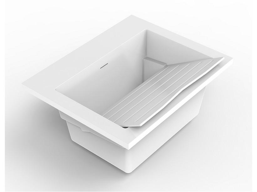 Lavabo Zeno 60x50 cm TeckStone blanc brillant | IperCeramica