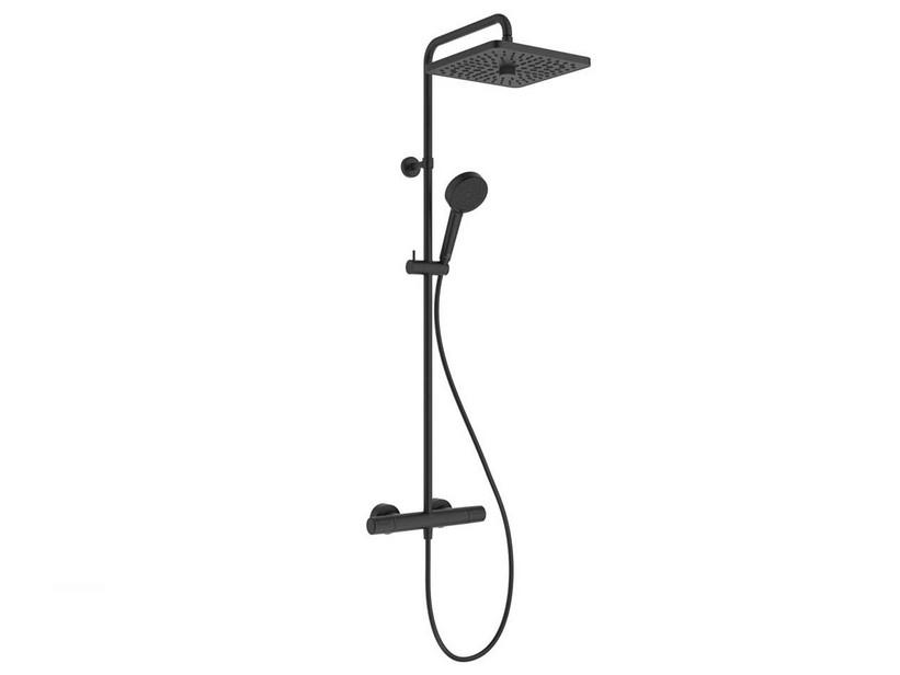 Soffione Doccia Con Tubo E Supporto - Grigio, 105 Mm, 3 Getti (pioggia, Miscelato, Impulso) - Risparmio Idrico, Anticalcare