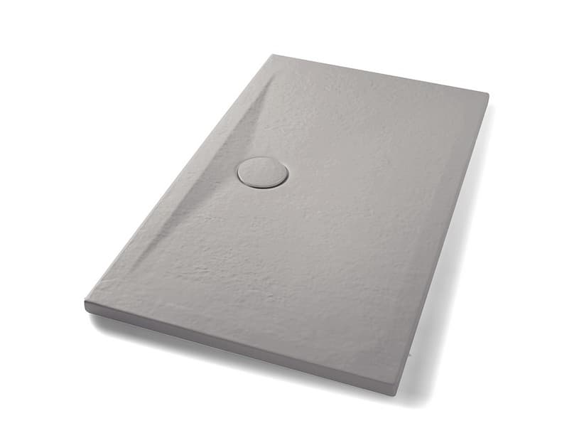 Duschwanne Appia Rechteckig 120x70 aus Keramik mit Steinoptik Grau Matt | IperCeramica Duschwanne Appia Rechteckig 120x70 aus Keramik mit Steinoptik Grau Matt | IperCeramica