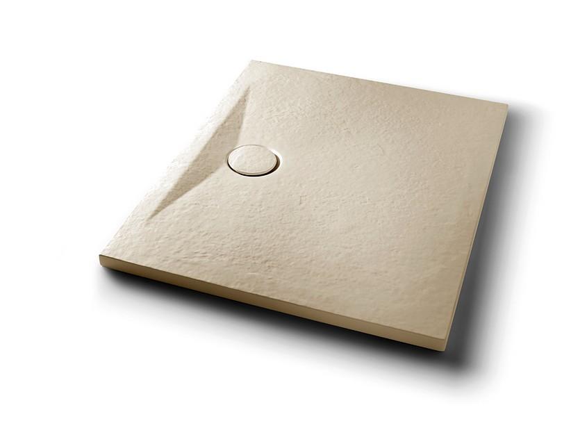 Duschwanne Appia Rechteckig 100x80 aus Keramik mit Steinoptik Beige Matt | IperCeramica Duschwanne Appia Rechteckig 100x80 aus Keramik mit Steinoptik Beige Matt | IperCeramica
