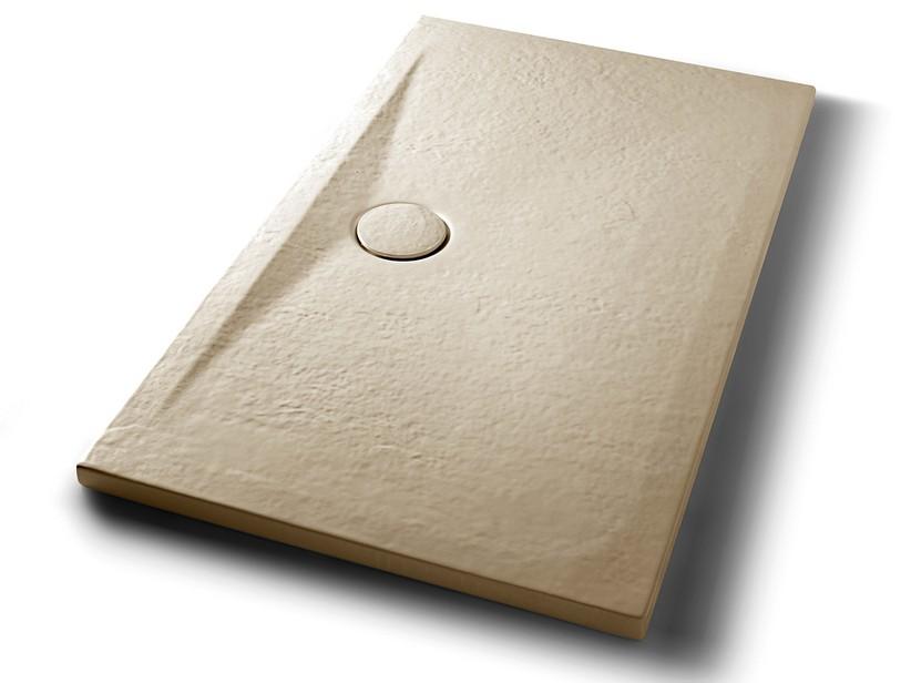 Duschwanne Appia Rechteckig 120x70 aus Keramik mit Steinoptik Beige Matt | IperCeramica Duschwanne Appia Rechteckig 120x70 aus Keramik mit Steinoptik Beige Matt | IperCeramica