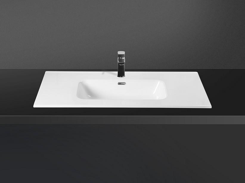 Waschbecken Smart Unitop 101x46,5 cm aus Keramik Weiß glänzend | IperCeramica Waschbecken Smart Unitop 101x46,5 cm aus Keramik Weiß glänzend | IperCeramica