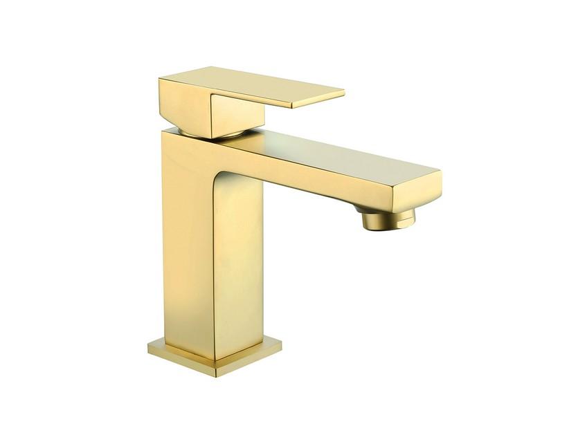 Waschtischarmatur Kyra Einhebel aus PVD satiniert Gold | IperCeramica Waschtischarmatur Kyra Einhebel aus PVD satiniert Gold | IperCeramica