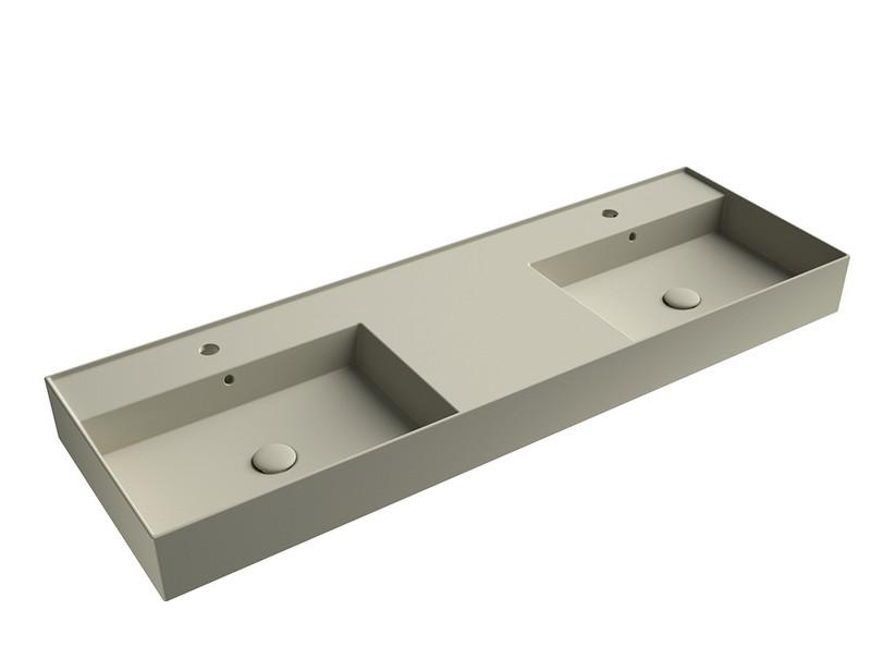 Waschbecken Unitop Twenty 141x46 cm doppeltes Becken Sand matt | IperCeramica Waschbecken Unitop Twenty 141x46 cm doppeltes Becken Sand matt | IperCeramica