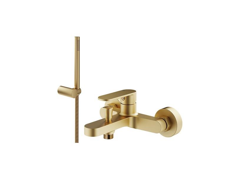 Badewannenarmatur Olmo mit Ausstattung Gold satiniert | IperCeramica Badewannenarmatur Olmo mit Ausstattung Gold satiniert | IperCeramica