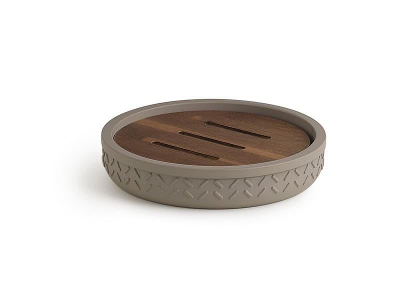 Seifenhalter Lya Grau/Naturholz dunkel Bambus | IperCeramica Seifenhalter Lya Grau/Naturholz dunkel Bambus | IperCeramica