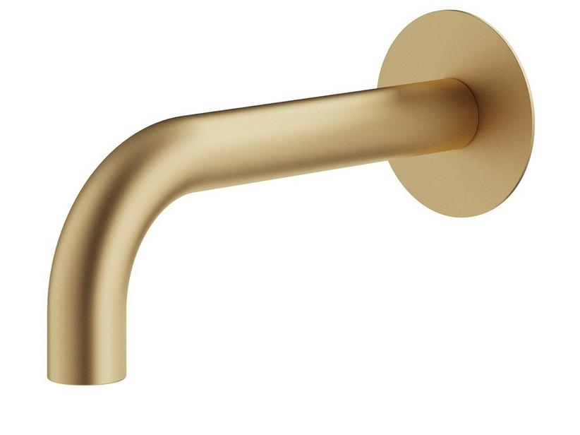 Runder Auslauf für Waschbecken zum Einbau in der Wand STELO, satiniertes Gold | IperCeramica Runder Auslauf für Waschbecken zum Einbau in der Wand STELO, satiniertes Gold | IperCeramica