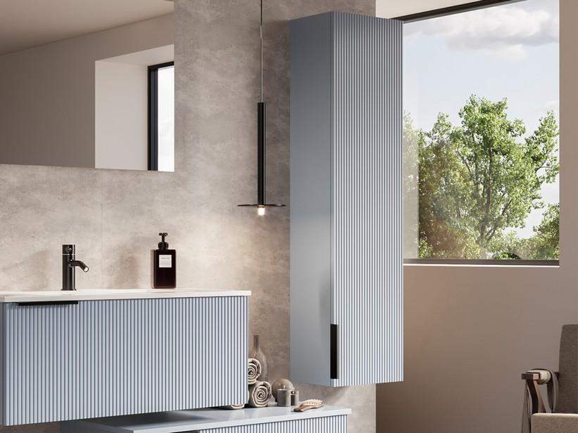 Hängeschrank AVIVO gerippte Ausführung Hellblau matt | IperCeramica Hängeschrank AVIVO gerippte Ausführung Hellblau matt | IperCeramica