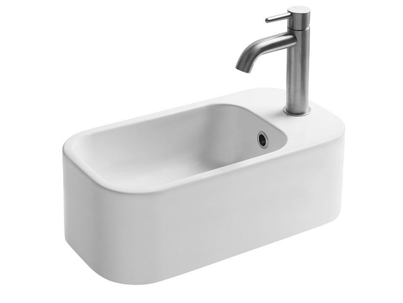 Rechtes Hängewaschbecken Cosa Mini 48X25 aus Keramik Weiß Matt | IperCeramica Rechtes Hängewaschbecken Cosa Mini 48X25 aus Keramik Weiß Matt | IperCeramica