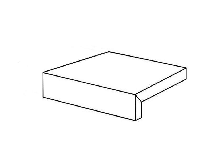L-formiges Element mit gerader Kante - Treppenstuffe aus Feinsteinzeug Impruneta Antico 40,6x40,6x4 | IperCeramica L-formiges Element mit gerader Kante - Treppenstuffe aus Feinsteinzeug Impruneta Antico 40,6x40,6x4 | IperCeramica