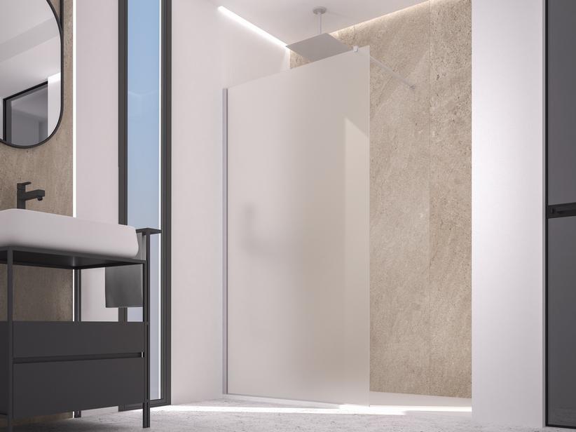 Walk in Zen 110 cm H200 Erw 108/110 geätztes Glas Stärke 6 mm silber | IperCeramica Walk in Zen 110 cm H200 Erw 108/110 geätztes Glas Stärke 6 mm silber | IperCeramica