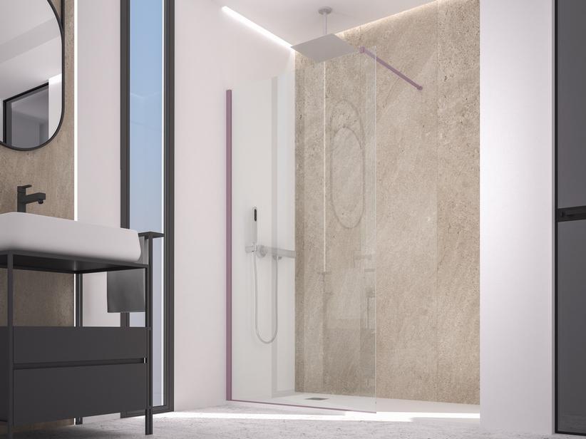 Walk-in-Dusche Zen 110 cm H200 Erw 108/110 Glasstärke 6 mm Transparent Lavendel | IperCeramica Walk-in-Dusche Zen 110 cm H200 Erw 108/110 Glasstärke 6 mm Transparent Lavendel | IperCeramica