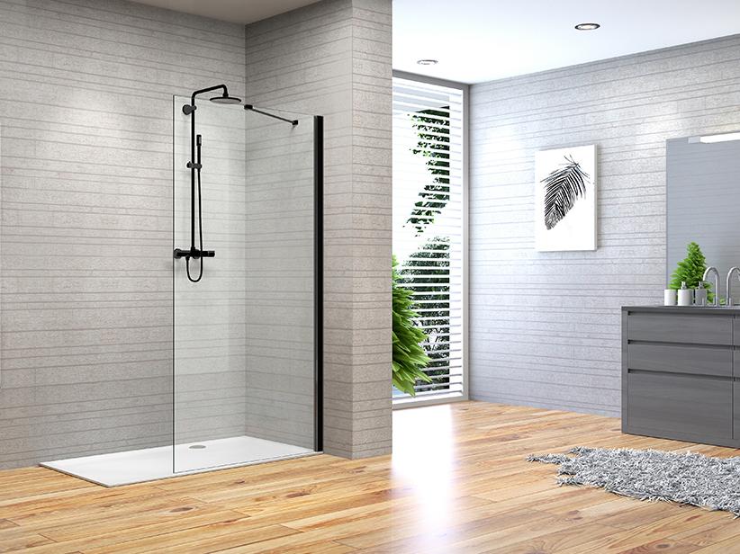 WALK IN FANTASY2 70xH190 Erw 65,3/67,3 cm GLASSTÄRKE 6 mm TRANSPARENT SCHWARZ MATT | IperCeramica WALK IN FANTASY2 70xH190 Erw 65,3/67,3 cm GLASSTÄRKE 6 mm TRANSPARENT SCHWARZ MATT | IperCeramica