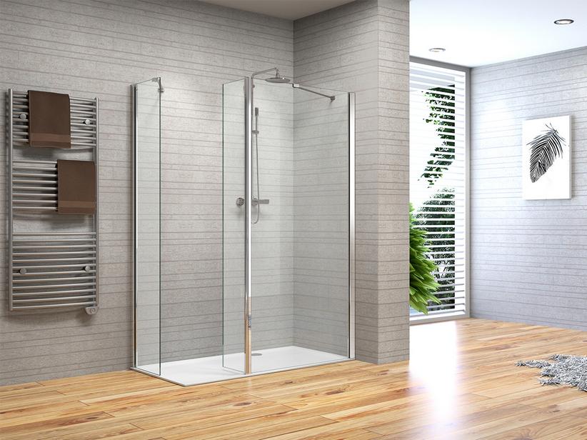 WALK IN FANTASY2 MIT 2 SEITENWÄNDEN 80X90 H190 cm GLASSTÄRKE 6 mm TRASPARENT CHROM | IperCeramica WALK IN FANTASY2 MIT 2 SEITENWÄNDEN 80X90 H190 cm GLASSTÄRKE 6 mm TRASPARENT CHROM | IperCeramica
