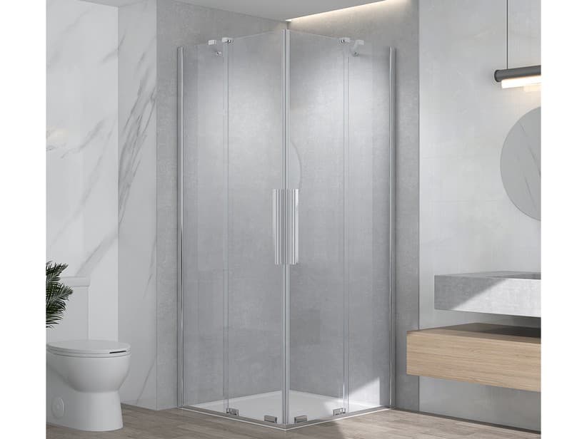 Eckduschkabine Hype 2 Schiebetüren cm 90x90 H195 Glasstärke 6 mm Transparent, Profile Chrom | IperCeramica Eckduschkabine Hype 2 Schiebetüren cm 90x90 H195 Glasstärke 6 mm Transparent, Profile Chrom | IperCeramica