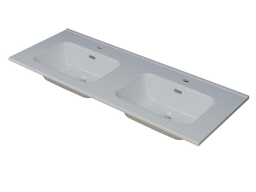 Einbauwaschbecken Unitop ANIKA 2 Becken 120x46 cm Keramik Weiß Glänzend | IperCeramica Einbauwaschbecken Unitop ANIKA 2 Becken 120x46 cm Keramik Weiß Glänzend | IperCeramica