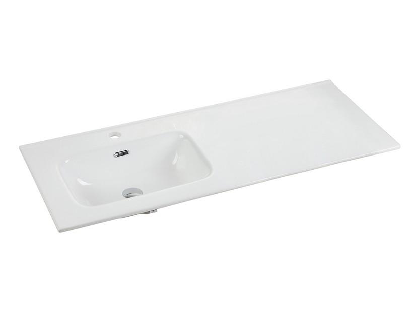 Waschbecken Unitop AVIVO 121x46 cm, Becken links, aus glänzender weißer Keramik | IperCeramica Waschbecken Unitop AVIVO 121x46 cm, Becken links, aus glänzender weißer Keramik | IperCeramica
