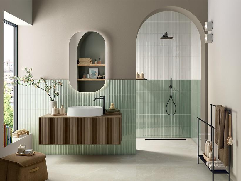 Wandfliese Mahjong Mint Lux 6x24,6 Einbrand Grün glänzend | IperCeramica Wandfliese Mahjong Mint Lux 6x24,6 Einbrand Grün glänzend | IperCeramica