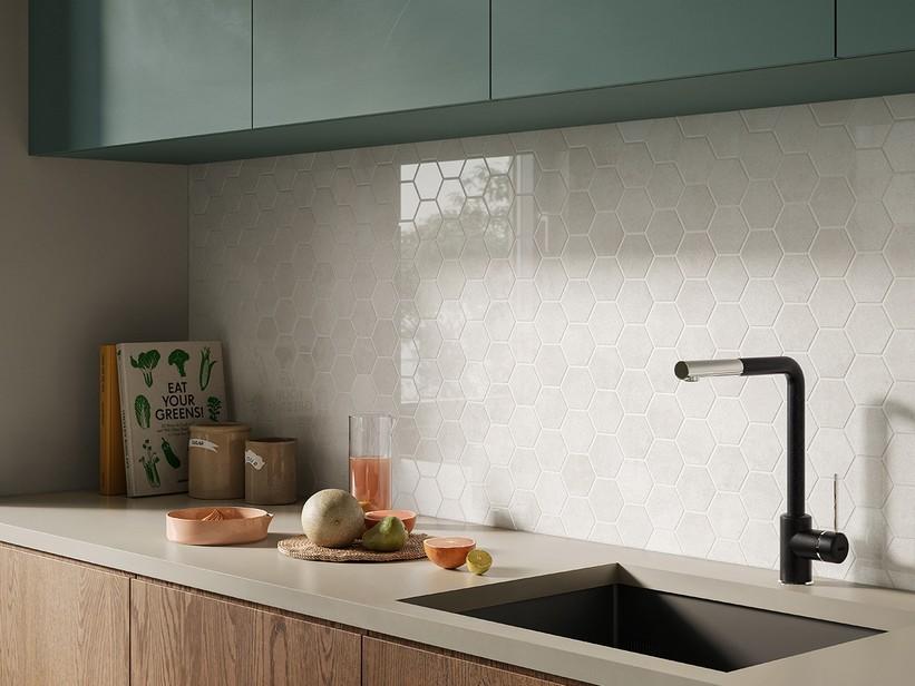 Mosaik Must Ice poliert 29x27 Zementoptik Feinsteinzeug Weiß glänzend | IperCeramica Mosaik Must Ice poliert 29x27 Zementoptik Feinsteinzeug Weiß glänzend | IperCeramica