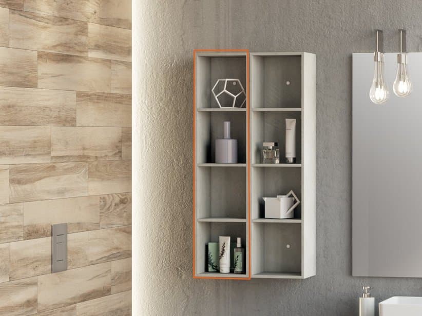 HÄNGESCHRANK TRENDY OFFEN cm 25x22xH100 ZEMENTHOPTIK | IperCeramica HÄNGESCHRANK TRENDY OFFEN cm 25x22xH100 ZEMENTHOPTIK | IperCeramica