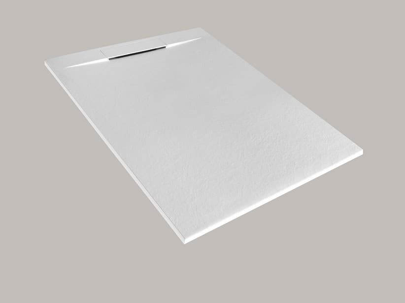 Duschwanne Matic 80x100 cm Harz mit gehämmerter Steinoptik Weiß | IperCeramica Duschwanne Matic 80x100 cm Harz mit gehämmerter Steinoptik Weiß | IperCeramica