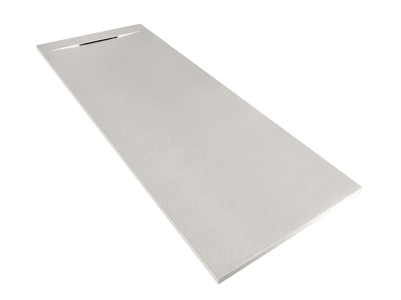 Duschwanne Matic 80x200 cm Harz mit gehämmerter Steinoptik Grau | IperCeramica Duschwanne Matic 80x200 cm Harz mit gehämmerter Steinoptik Grau | IperCeramica