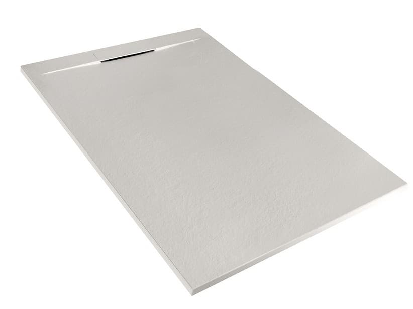 Duschwanne Matic 90x140 cm Harz mit gehämmerter Steinoptik Grau | IperCeramica Duschwanne Matic 90x140 cm Harz mit gehämmerter Steinoptik Grau | IperCeramica
