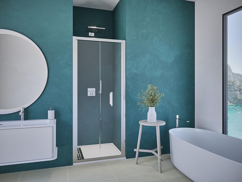 Faltduschtür Renu cm 100xH195 Erw 94/100 Transparentes Kristallglas 6 mm Chrom | IperCeramica Faltduschtür Renu cm 100xH195 Erw 94/100 Transparentes Kristallglas 6 mm Chrom | IperCeramica