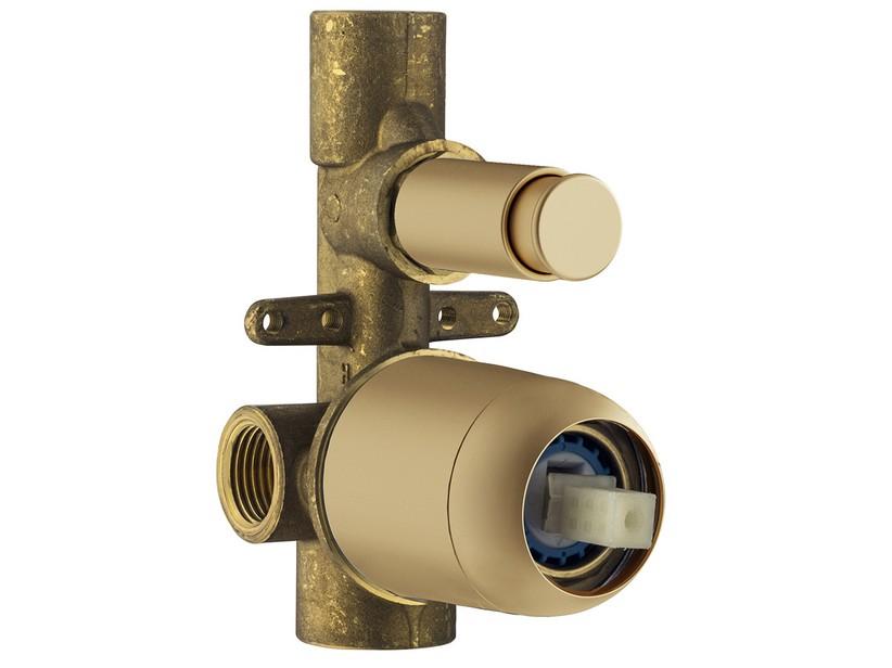 Einbaukörper Dusche rund mit Umschaltventil Ø35, satiniertes Gold | IperCeramica Einbaukörper Dusche rund mit Umschaltventil Ø35, satiniertes Gold | IperCeramica