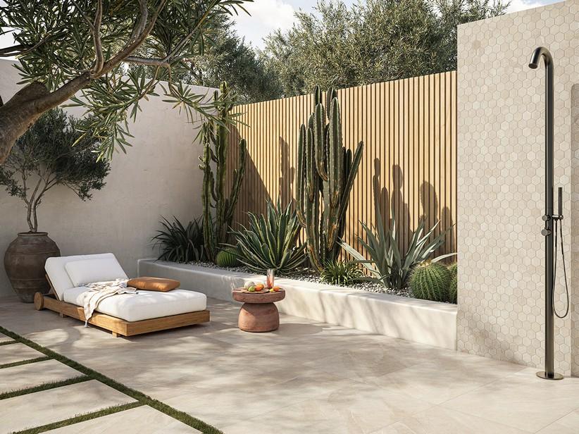 Fliese Namibia Sand XOUT 60x120 Feinsteinzeug für Außenbereich Stärke 20 mm rektifiziert Schieferoptik Beige | IperCeramica Fliese Namibia Sand XOUT 60x120 Feinsteinzeug für Außenbereich Stärke 20 mm rektifiziert Schieferoptik Beige | IperCeramica
