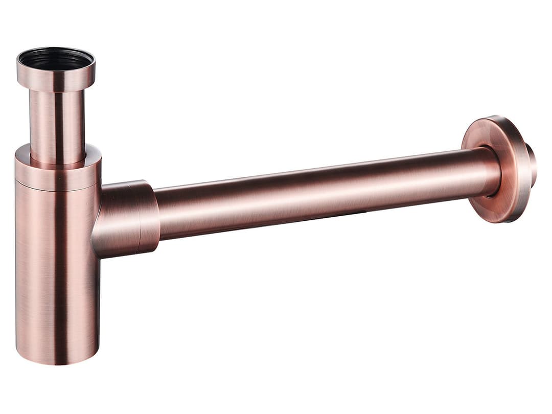 Siphon für Waschbecken rundes Design 11/4 aus gebürstetem Kupfer | IperCeramica Siphon für Waschbecken rundes Design 11/4 aus gebürstetem Kupfer | IperCeramica