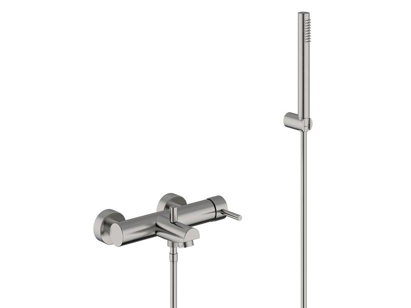 Badewannearmatur Detroit mit Handbrause aus gebürstetem Nickel | IperCeramica Badewannearmatur Detroit mit Handbrause aus gebürstetem Nickel | IperCeramica