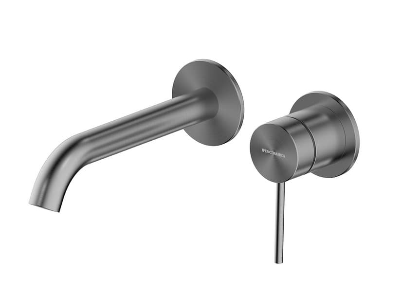 Blende für Waschtischarmatur an der Wand ohne Ablauf Spring Edelstahl 304 Gun Metal | IperCeramica Blende für Waschtischarmatur an der Wand ohne Ablauf Spring Edelstahl 304 Gun Metal | IperCeramica